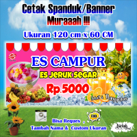 Spanduk Banner Es Campur & Es Jeruk Ukuran 120 cm x 60 cm