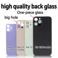 For iPhone 12 Pro 12 Pro Max Back Glass Cover Panel Battery Cover Replacement Parts Housing Big Hole Camera Rear Glass