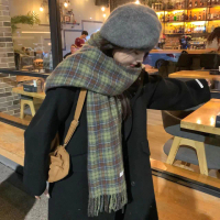 【LEEHER】復古圍巾/格子圍巾/冷氣毯/防風毯/保暖披肩/羊毛圍巾/聖誕禮物/圍脖/圍巾/披巾/中性