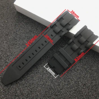26mm Silicone Rubber Watchband Black Luxury Men Wristband Watch Bracelet band No Buckle For Invicta/Pro/Diver strap
