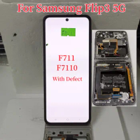 AMOLED Defect LCD For Samsung Z Flip 3 5G LCD F711 Display Touch Screen Assembly Replacement For Z Flip3 5G Display LCD F7110