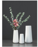 現代簡約陶瓷干花花瓶客廳辦公室擺件白色日式文藝小清新水培花器  雙十二購物節