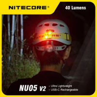 NITECORE NU05 V2 USB-C Rechargeable 40Lumens Headlamp Mate 4 Lighting Modes Activity Outdoor/Camping