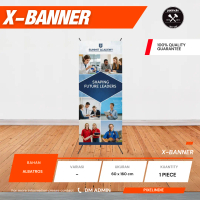 PixelIndie X-Banner Premium 60x160cm Rangka Kokoh & Portabel Cetak Y-Banner 60x160cm Paket Lengkap B