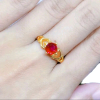 PROMO Cincin Batu Permata Merah Pria Dan Wanita Terbaru Termurah Grosiran Titanium Anti Luntur