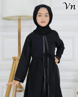 Abaya Hana -P18A- Anak Gamis Hitam Dress Anak Perempuan By Vania Collection & Kids