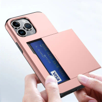 เคสโทรศัพท์มือถือ, ใช้ได้กับ iPhone 16, Apple 15, ฝาครอบเลื่อน, ช่องเสียบการ์ด, กันกระแทกสองในหนึ่งเ