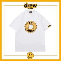 (Hot sale!!) Drew House smiley face donut short-sleeved women's tide brand Bieber with the same loos