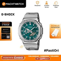 Jam Tangan Pria Casio G-Shock GM-2110D-3A1DR G-Steel CasiOak Blue-Green Dial Stainless Steel Band Mu