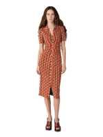 ชุดกระโปรงWOMEN DVF ZOEY REVERSIBLE DRESS สี WHY NOT RED CLAY/TG LY MINI SUMM TURQ