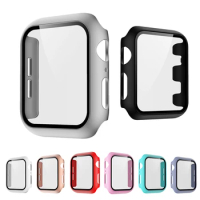 Glass+Case Full Cover For Apple Watch Case iWatch Series 6 SE 5 4 3 2 Screen Protector 44mm 40mm 42mm 38mm Cases Hard PC Shell