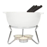 Cheese Fondue Party Set - Microwave Safe Ceramic Hot Pot, Small Kitchen Appliances for up to 4 Persons