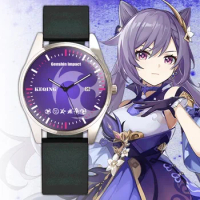 NEW Anime Genshin Impact Keqing Ganyu Quartz Watch Wristwatch Cosplay Game Couples Watches Student Gift