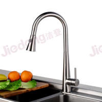 Pull-Out Spray Faucet Lead Free Taps SUS304 Stainless Steel Kitchen Sink Mixer (SS62)