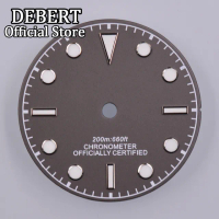 DEBERT 29mm dial Luminous Dial Black Gray Watch Face for ETA 2824 2836 Miyota 8215 8205 821a DG2813 