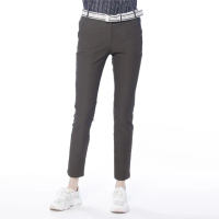 【Lynx Golf】korea女款滿版碎花花布側邊織帶設計平口休閒長褲(卡其色)