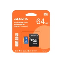ADATA 威剛 microSDXC UHS-I C10/U1/V10/A1 64G 記憶卡(附轉卡)