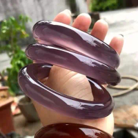 Natural Jade Bangle Genuine Jade Bracelet Bracelet Charm Jewellery fine Accessories Lucky Amulet Gifts Women Purple Jade Bangle