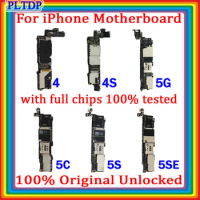 Original Unlocke No Touch ID Mainboard For iphone 5 5C 5S 6 Plus 6S Plus Motherboard 16GB 32GB 64GB Logic Board Good Working