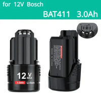 for BOSCH 12V Battery 3000mAh BAT411 Replacement Battery Bosch 12V Bosch BAT412A BAT413A D-70745GOP 2607336013 2607336014 PS20-2