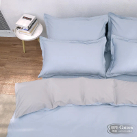 【LUST】素色簡約 極簡風格/莫蘭迪【四件組B】100%純棉/雙人床包/歐式枕套X2 含薄被套X1台灣製造