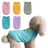 Pet cat and dog clothing Spring and summer new Waffle pet back heart small dog teddy bear dog clothing