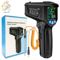 Infrared Thermometer IR02C Non-contact Pyrometer Digital Thermometers High Precision Industrial LCD Laser Heat Temperature Meter
