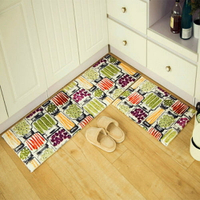 最新!!可愛時尚地墊60 廚房浴室客廳吸水長條防滑地毯 (50*80+45*120cm共​​2條)