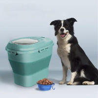 Foldable Dog Food Storage Container Moisture-Proof Storage Box Large Capacity Cat Dog Food Storage Box Dry Food of Rice Flour