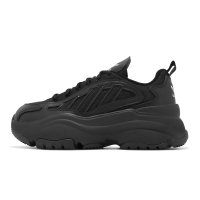 adidas 休閒鞋 Ozgaia W 女鞋 黑 皮革 拼接 厚底 三葉草 全黑 老爹鞋 IG6045