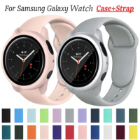 20mm Strap+Case for Samsung Galaxy Active2 40mm 44mm Screen Protector Bumper+Band for Samsung Galaxy Watch 4/5/6 40mm 44mm Cover