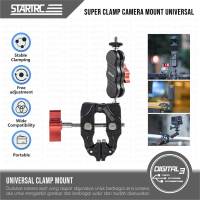 STARTRC Super Clamp Camera Mount 360Β° Rotating Bracket Handlebar Dudukan Holder Jepit Action Camera