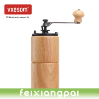 VXESOM Coffee Bean Grinder Portable Wood Grain Crank Hand coffee grinder Coffee Bean Grinder