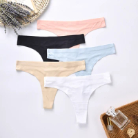 3Pcs Sexy Lingerie Panties Women Thongs Ice Silk Underwear Comfort G-String Solid Color Lady Briefs Low-Rise Intimates Lingerie