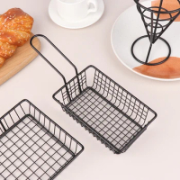 1Pc Mini French Deep Fryers Basket Net Mesh Fries Chip Stainless Steel Fryer Home French Fries Baskets Kitchen Tool