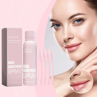 100ml Hair Removal Spray Painless Hair Growth Inhibitor Arm Armpit Leg Permanent Depilatory Cleaning Spray with 3 Razors