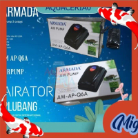 Aerator 2 lubang pompa udara ARMADA AM Q6A AM Q 6 A aquarium 2 output
