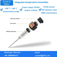Integrated temperature transmitter pt100 input thermal resistance sensor 4-20mA output band on-site display