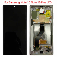 SUPER AMOLED N970F LCD For Samsung Note 10 Plus LCD With Frame Super AMOLED Note 10 N970F Note 10 Plus N975A LCD Screen