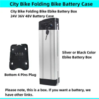 4pins Connector Silver Fish Ebike Battery Box City Bike Fat Bike Folding Bike E-bike Battery Case 24v 36v 48v Battery Housing