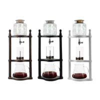 Ice Cold Brew Dripper Coffee Kettle Cold Brew Maker Cold Brew Drip Tower Drip Coffee Machines Ice Drip Pot for Office Bar Cafe