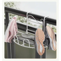 Window Guardrail Shoe Storage Towel Clothes Organizer Space Saver Balcony Stainless Steel Shoe Hanger Airing Shoes Rack