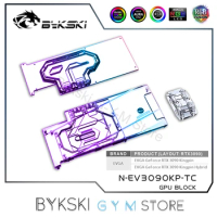Bykski N-EV3090KP-TC,Active Backplate Front GPU Block For EVGA Geforce RTX 3090 Kingpin Hybrid Video Card,VRAM Cooler Radiator