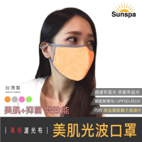 SUN SPA 真 專利光能布 銀離子抑菌片+濾光口罩(UPF50+抗UV防紫外線)