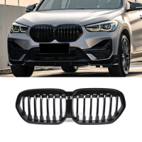 Replacement Front Bumper Grills Kidney Grille for BMW X1 LCI F48 SUV 2020 2021 2022 Gloss Black