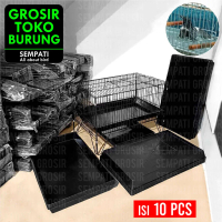 SEMPATI GROSIR Bak Keramba Mandi Burung Bold Coating + tatakan kandang Isi 10 Pcs Tempat Wadah Mandi