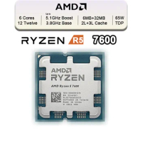 New AMD Ryzen 5 7600 R5 7600 CPU Processor 3.8 GHz 6-Core 12-Thread CPU Processor 5NM L3=32M Socket AM5（without fan)