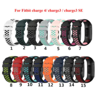 Replacement Breathable Strap Bands for Fitbit Charge 4/ Charge 4 SE/ Charge 3/ Charge 3 SE Dual Color Sport Wristbands