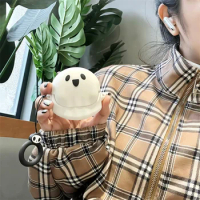 For Anker Soundcore Liberty 4 NC Earphone Cover with Ring,Cute Cartoon Funny Creative Ghost Design Soft Silicone headset Case