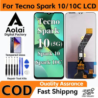 Paparan LCD, Penggantian Digitalizer Skrin Sentuh, Untuk Tecno Spark 10C KI5k, Spark 10 5G KI8, Spar